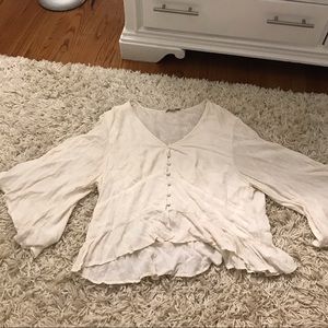 American Eagle bell sleeve Women’s cropped blouse